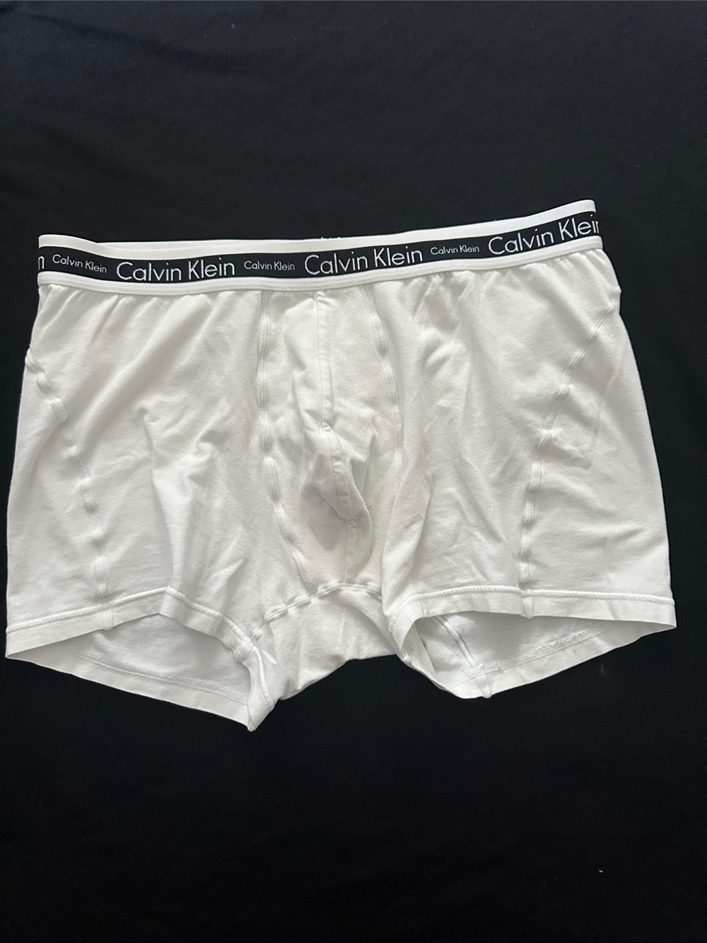 Calvin Klein White Boxer Briefs with Black Logo Waistband